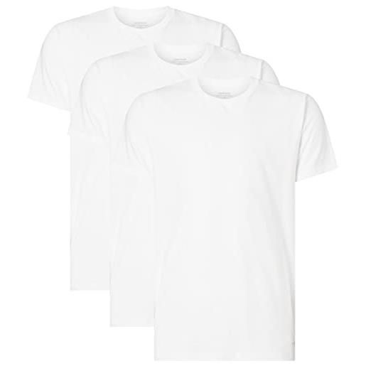 Calvin Klein t-shirt maniche corte uomo confezione da 3 scollo rotondo, nero (black), s