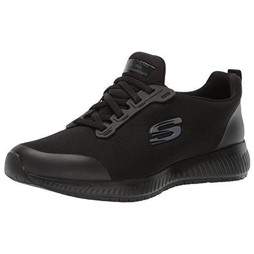 Skechers squad sr, scarpe da ginnastica donna, black flat knit, 39 eu