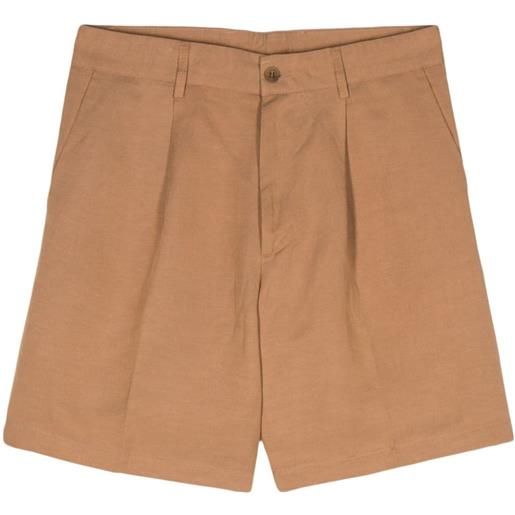 Costumein shorts con pieghe - marrone
