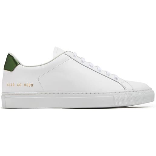 Common Projects retro classics logo-stamp leather sneakers - bianco