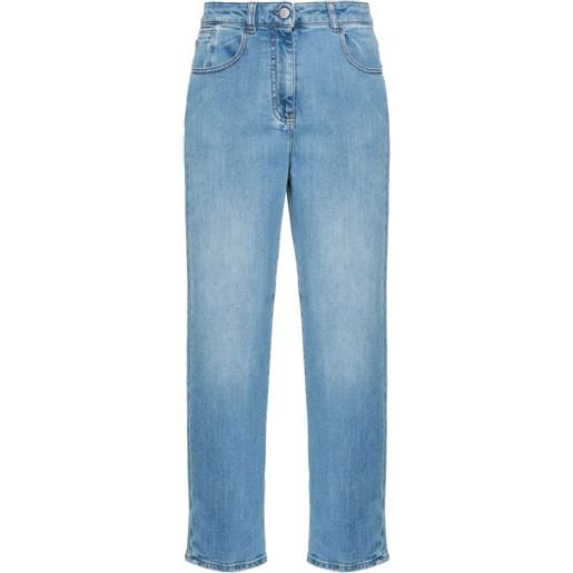 Peserico jeans affusolati con applicazione - blu