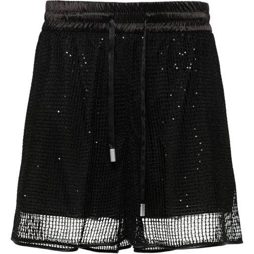 Peserico shorts con paillettes - nero