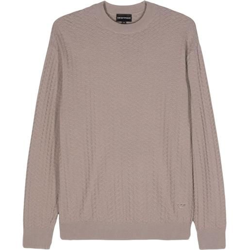 Emporio Armani maglione con motivo 3d - toni neutri