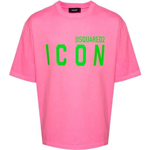 Dsquared2 t-shirt con applicazione logo - rosa