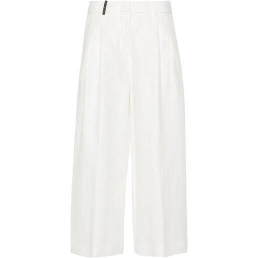 Peserico pantaloni sartoriali crop - bianco