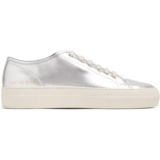 Common Projects tournament low metallic-leather sneakers - argento