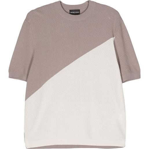 Emporio Armani t-shirt con design color-block - toni neutri