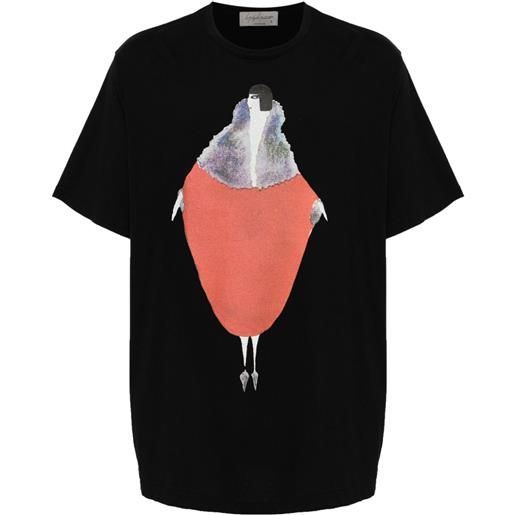 Yohji Yamamoto t-shirt con stampa grafica - nero