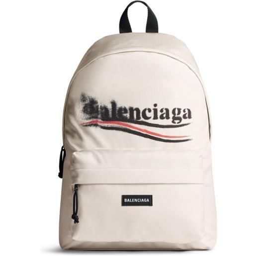 Balenciaga explorer logo-print backpack - bianco