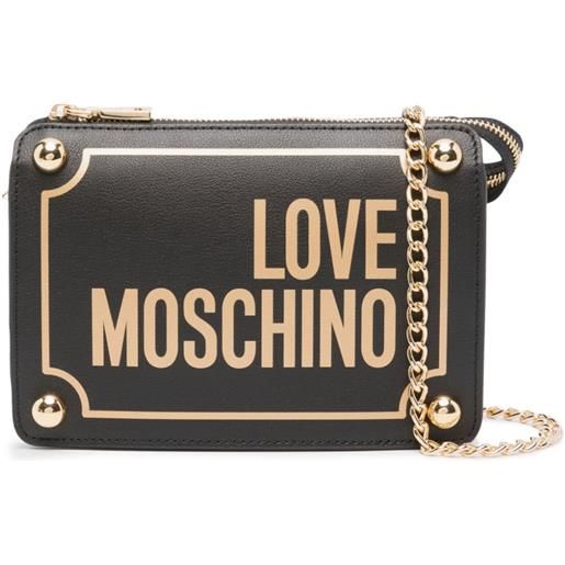 Love Moschino logo-print shoulder bag - nero