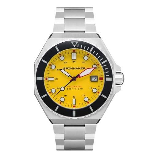Spinnaker diver dumas orologio automatico giapponese da uomo 44mm con acciaio inossidabile sp-5081, yellow