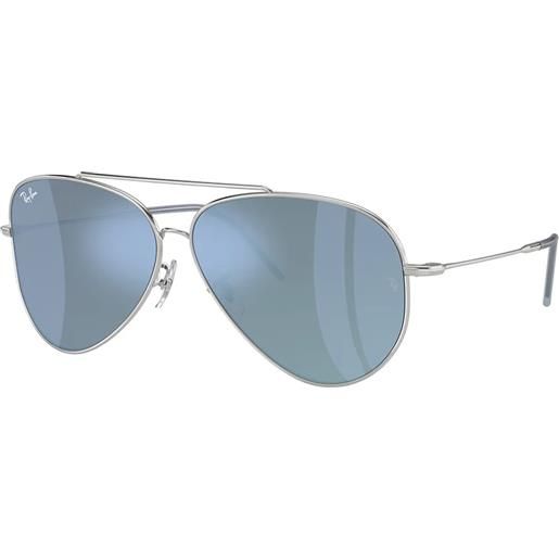Ray-Ban aviator reverse rbr0101s 003/ga aviator - occhiali da sole unisex argento