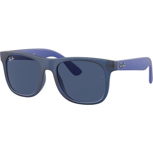 Ray-Ban Junior justin rj9069s 706080 squadrati - occhiali da sole uomo blu trasparente