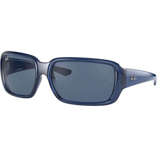 Ray-Ban Junior rj9072s 707680 rettangolari - occhiali da sole unisex blu trasparente