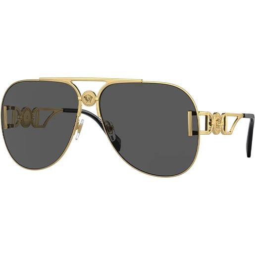 Versace ve2255 100287 aviator - occhiali da sole unisex oro