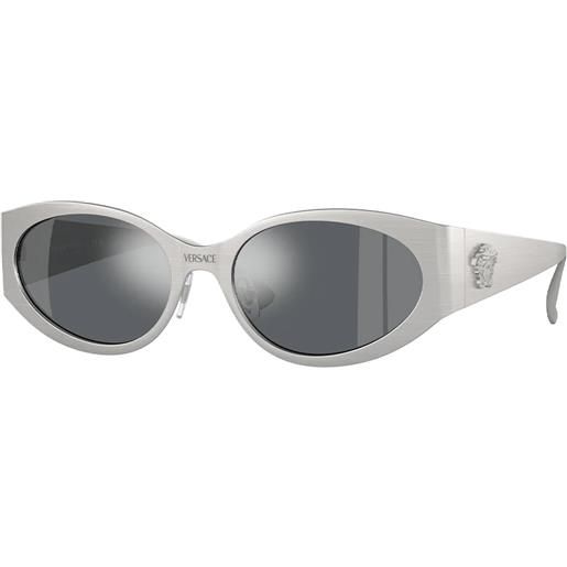 Versace ve2263 12666g ovali - occhiali da sole donna argento