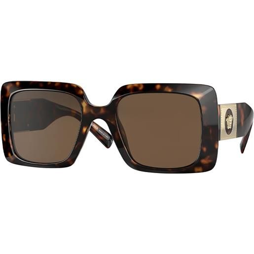 Versace ve4405 108/73 rettangolari - occhiali da sole donna havana