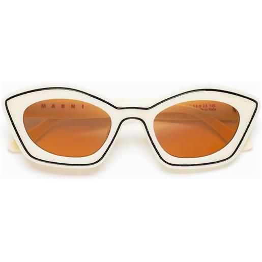 Marni kea island exs cat-eye - occhiali da sole unisex beige