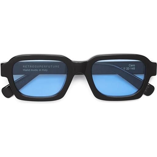 Retrosuperfuture caro azure foe rettangolare - occhiali da sole unisex nero