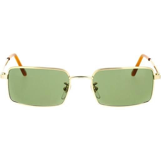 Retrosuperfuture linea mineral green rettangolari - occhiali da sole unisex oro