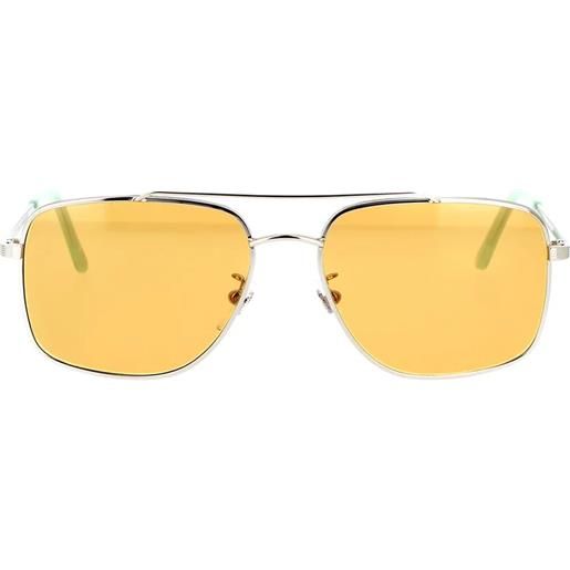Retrosuperfuture volo mineral mustard navigator - occhiali da sole unisex argento