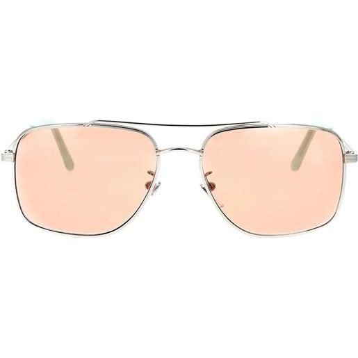 Retrosuperfuture volo mineral pink navigator - occhiali da sole unisex argento