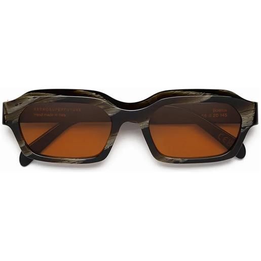 Retrosuperfuture boletus elegante p9y geometrici - occhiali da sole marrone nero