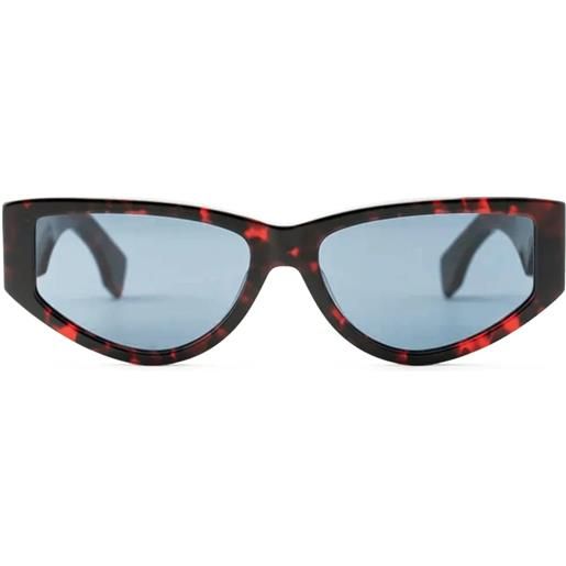 Marcelo Burlon mata ceri005 2945 red havana cat-eye - occhiali da sole unisex rosso havana