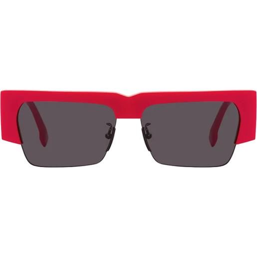 Marcelo Burlon radal ceri004 2507 red rettangolari - occhiali da sole unisex rosso