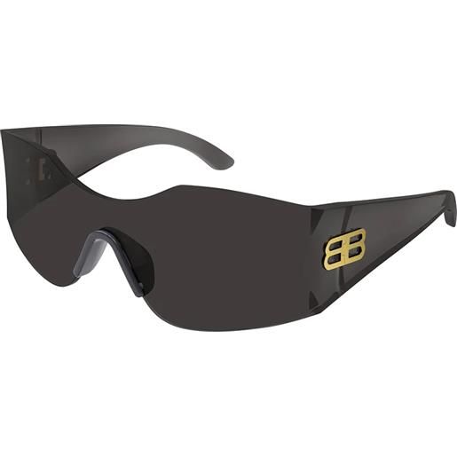Balenciaga bb0292s 001 mascherina - occhiali da sole unisex grigio