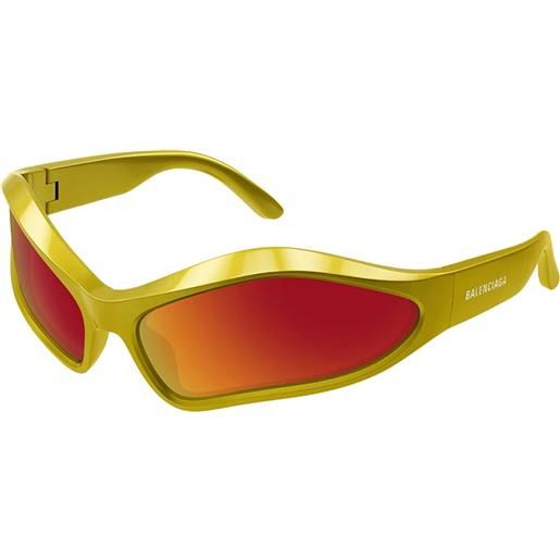 Balenciaga bb0314s 004 yellow red - occhiali da sole unisex oro