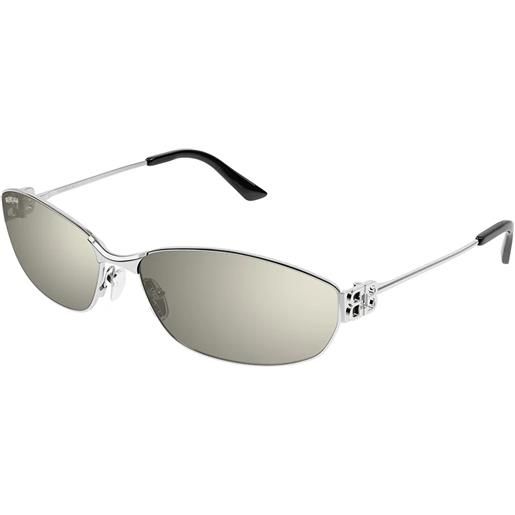 Balenciaga bb0336s 006 silver - occhiali da sole unisex argento
