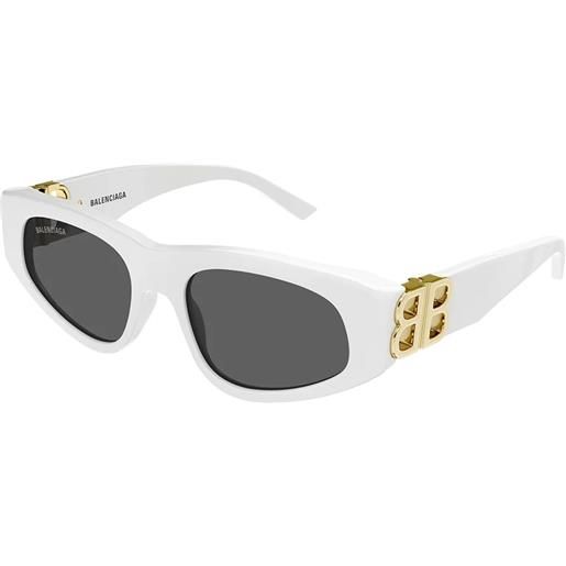 Balenciaga bb0095s 012 ovali - occhiali da sole donna bianco oro