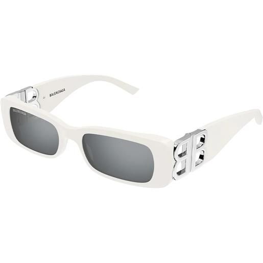 Balenciaga bb0096s 020 rettangolari - occhiali da sole bianco