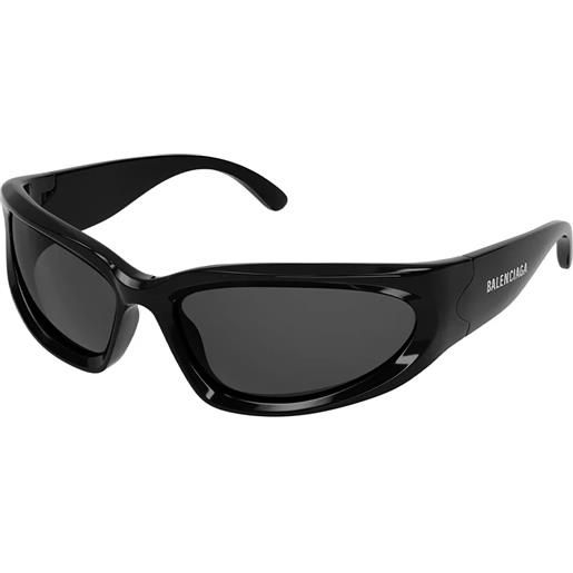 Balenciaga bb0157s 001 ovali - occhiali da sole uomo nero