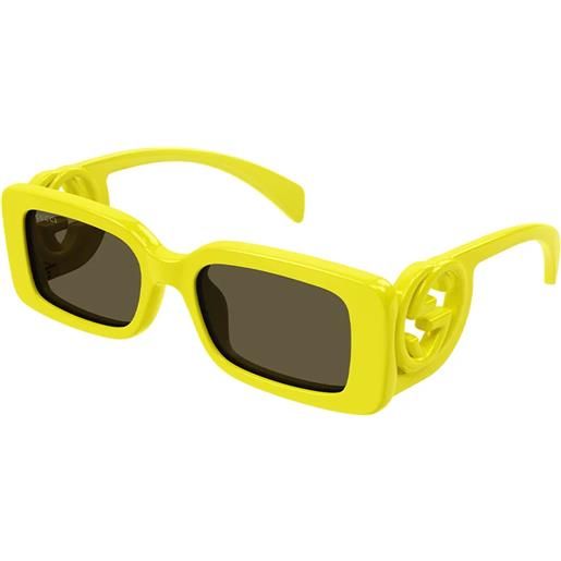 Gucci gg1325s 007 yellow brown - occhiali da sole donna gialli