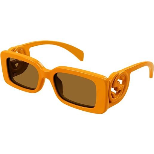 Gucci gg1325s 008 orange brown - occhiali da sole donna arancioni