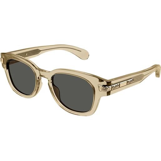 Gucci gg1518s 004 brown grey - occhiali da sole uomo gialli