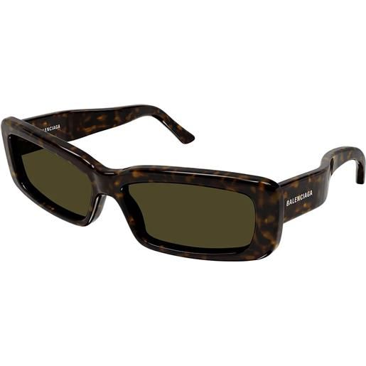 Balenciaga bb0286s 002 rettangolari - occhiali da sole havana