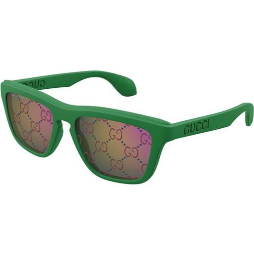 Gucci gg1571s 004 green blue - occhiali da sole uomo verdi