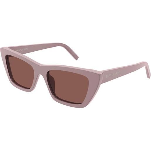 Saint Laurent sl 276 mica 058 pink brown - occhiali da sole donna rosa