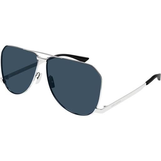 Saint Laurent sl 690 dust 003 silver blue - occhiali da sole uomo argento