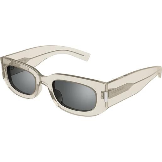 Saint Laurent sl 697 003 rettangolari - occhiali da sole unisex beige