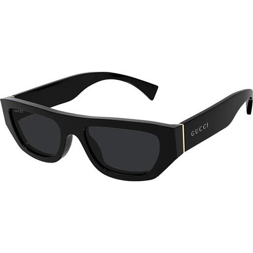 Gucci gg1134s 002 rettangolari - occhiali da sole donna nero