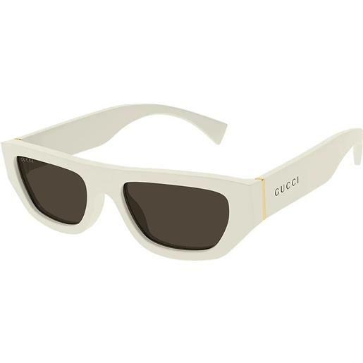 Gucci gg1134s 003 rettangolari - occhiali da sole donna bianco