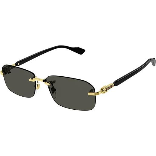 Gucci gg1221s 001 rettangolari - occhiali da sole uomo oro