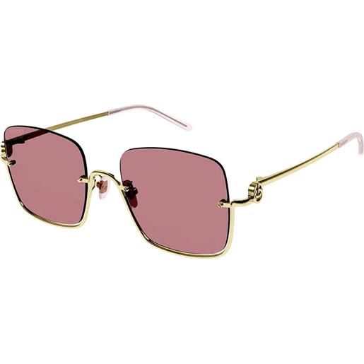 Gucci gg1279s 003 squadrati - occhiali da sole donna oro