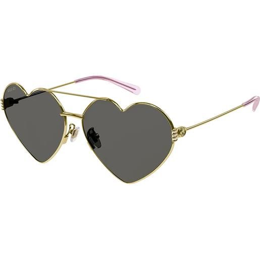 Gucci gg1283s 001 cuore - occhiali da sole donna oro