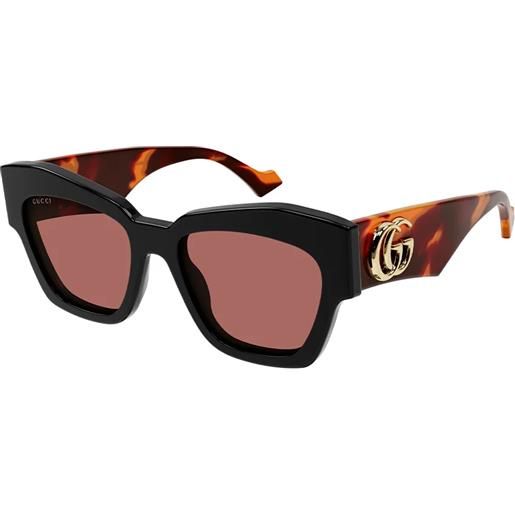 Gucci gg1422s 005 cat-eye - occhiali da sole donna nero havana nero
