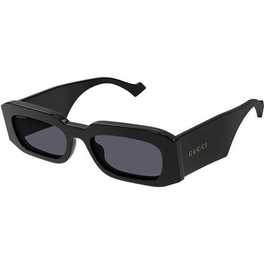 Gucci gg1426s 001 rettangolari - occhiali da sole uomo nero